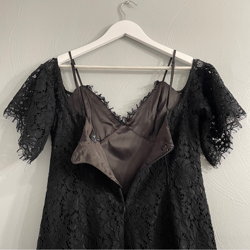 Bardot Karlie Lace Off-The-Shoulder Dress knee length black size Medium cocktail - Picture 12 of 16